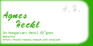 agnes heckl business card